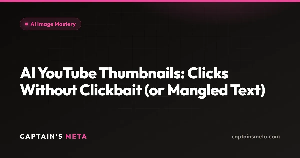 AI YouTube Thumbnail Design: Clicks Without Clickbait or Mangled Text