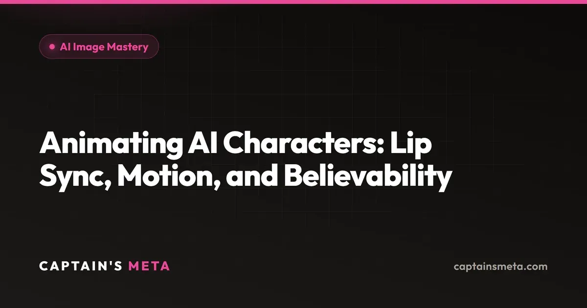 Animating AI Characters: Lip Sync, Motion, and Believability