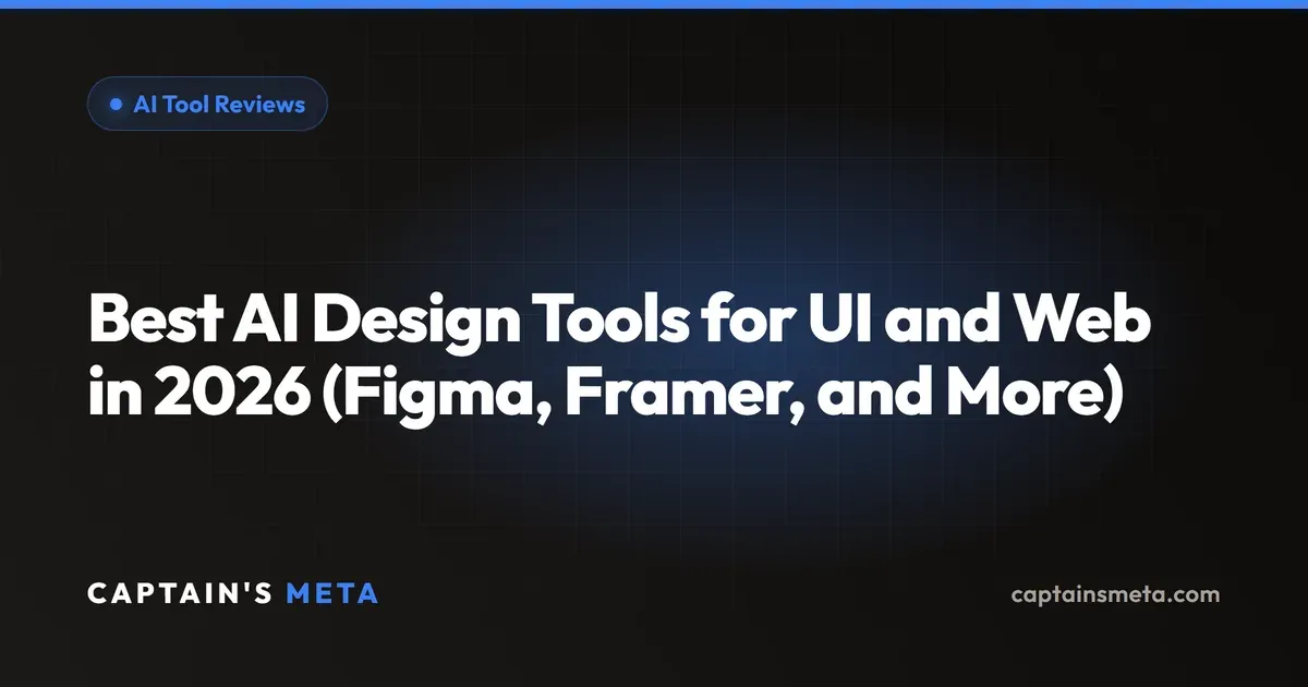 Best AI Design Tools for UI and Web in 2026 (Figma, Framer, and More)