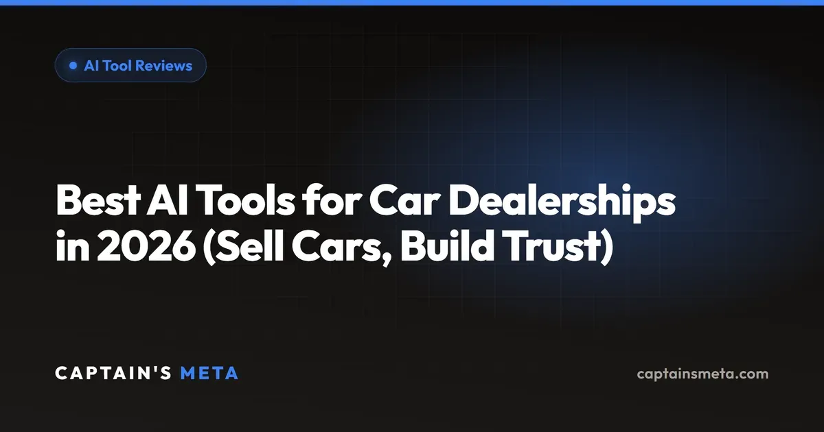 Best AI Tools for Car Dealerships in 2026 (Sell Cars, Build Trust)