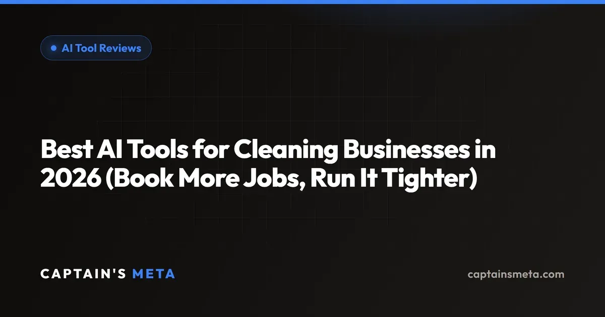 Best AI Tools for Cleaning Businesses in 2026 (Book More Jobs, Run It Tighter)