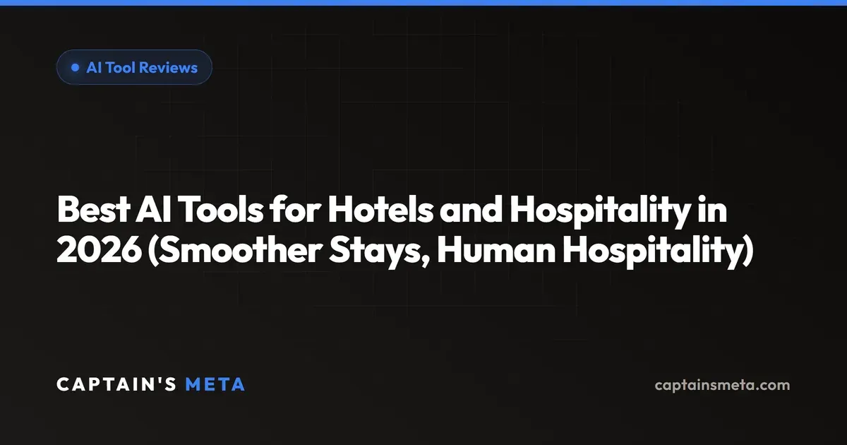 Best AI Tools for Hotels and Hospitality in 2026 (Smoother Stays, Human Hospitality)