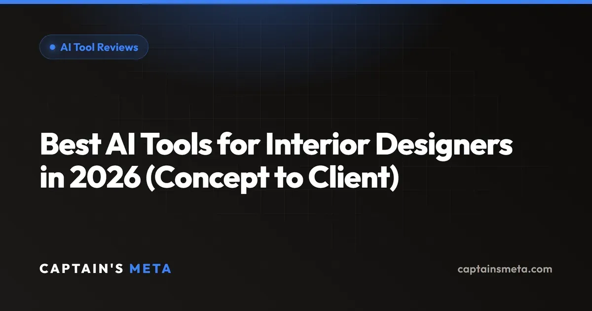 Best AI Tools for Interior Designers in 2026 (Concept to Client)