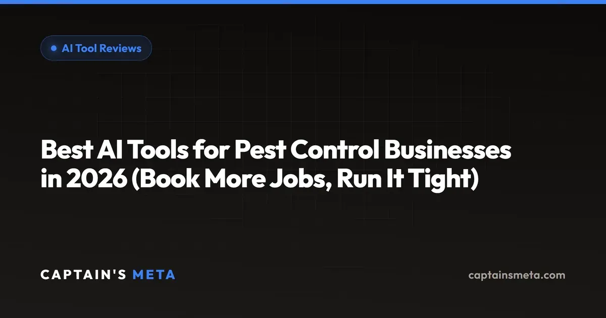 Best AI Tools for Pest Control Businesses in 2026 (Book More Jobs, Run It Tight)