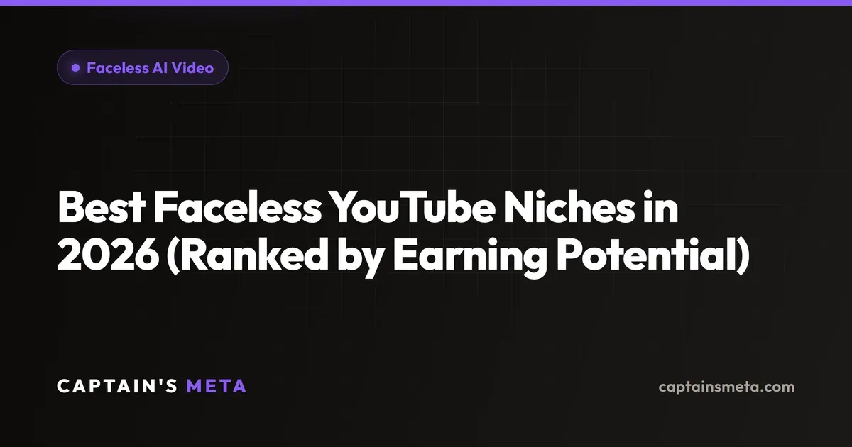 Best Faceless YouTube Niches in 2026 (Ranked by Earning Potential)
