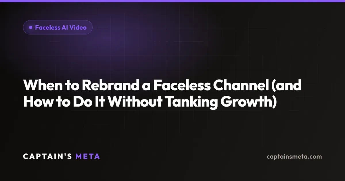 When to Rebrand a Faceless Channel (and How to Do It Without Tanking Growth)