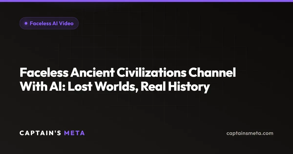 Faceless Ancient Civilizations Channel With AI: Lost Worlds, Real History