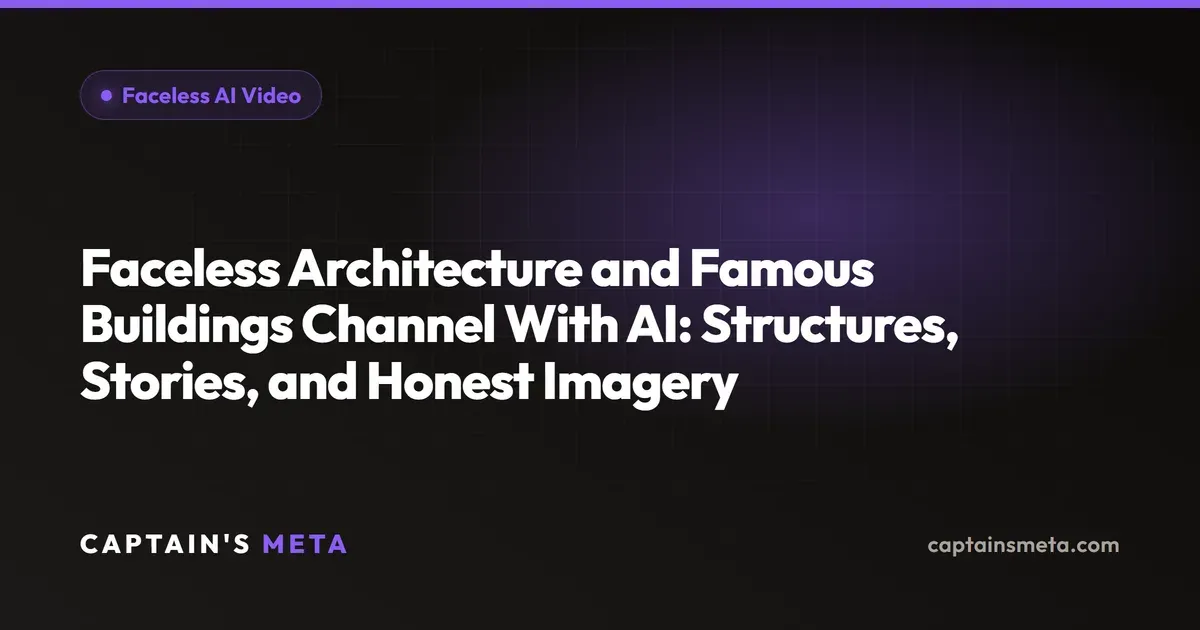 Faceless Architecture and Famous Buildings Channel With AI: Structures, Stories, and Honest Imagery