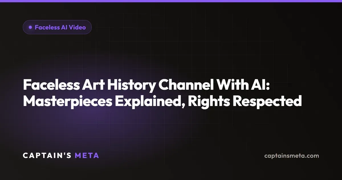 Faceless Art History Channel With AI: Masterpieces Explained, Rights Respected