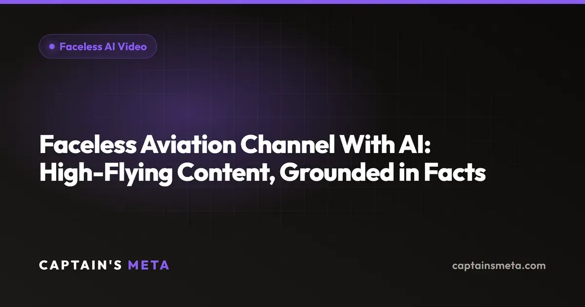 Faceless Aviation Channel With AI: High-Flying Content, Grounded in Facts