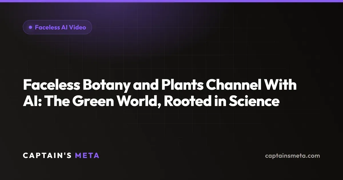Faceless Botany and Plants Channel With AI: The Green World, Rooted in Science