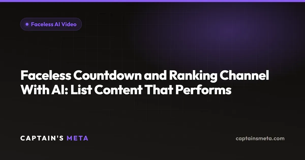 Faceless Countdown and Ranking Channel With AI: List Content That Performs