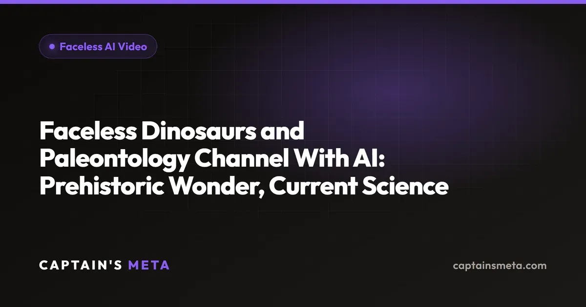 Faceless Dinosaurs and Paleontology Channel With AI: Prehistoric Wonder, Current Science