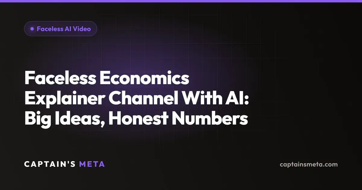 Faceless Economics Explainer Channel With AI: Big Ideas, Honest Numbers