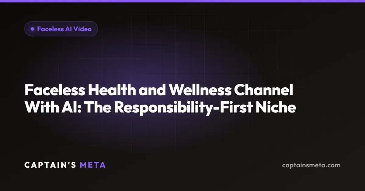 Faceless Health and Wellness Channel With AI: The Responsibility-First Niche