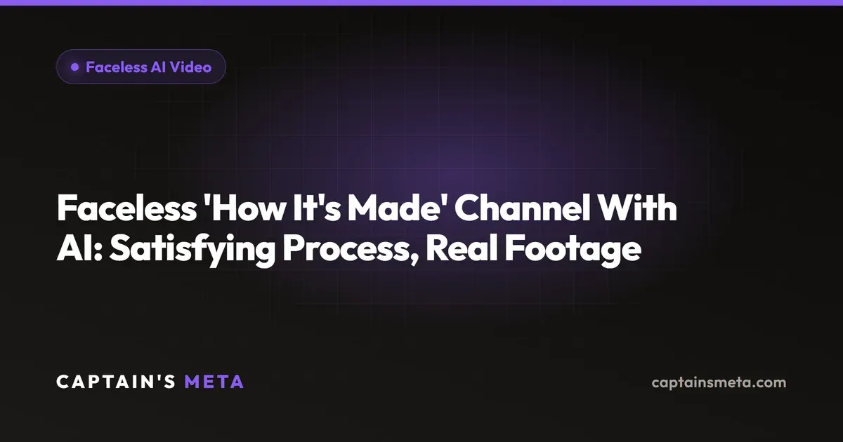 Faceless 'How It's Made' Channel With AI: Satisfying Process, Real Footage