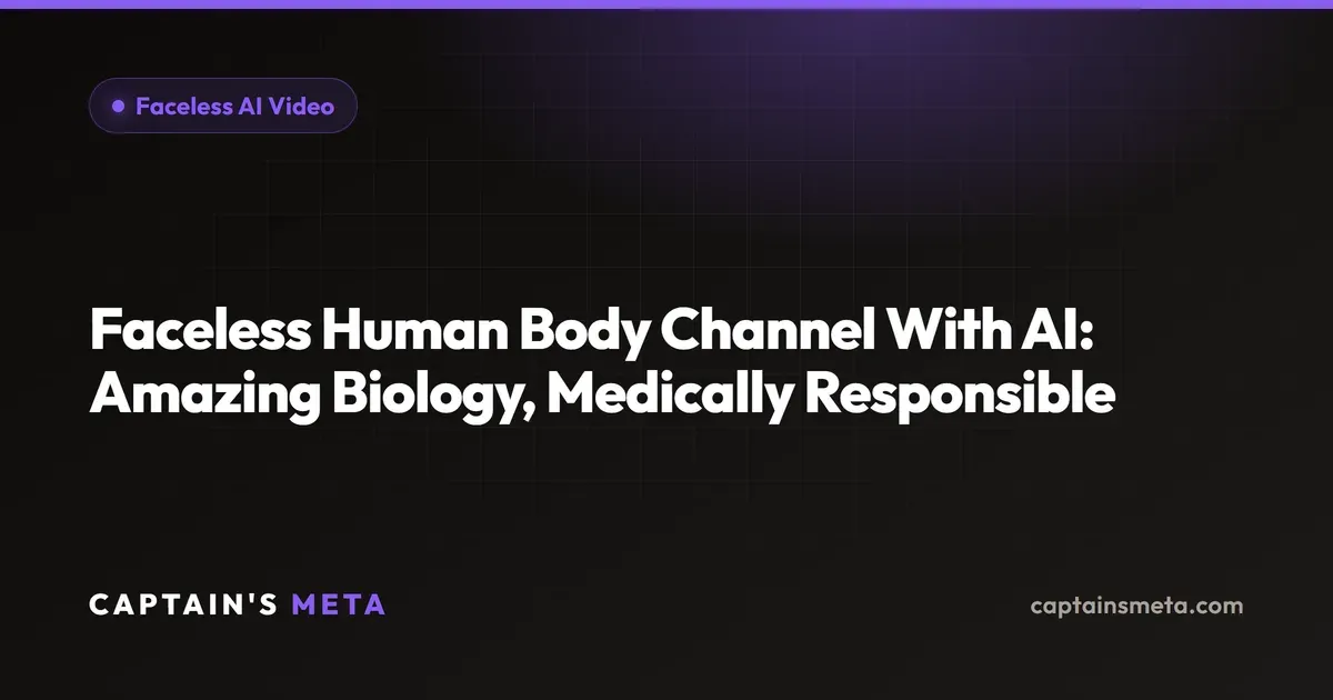 Faceless Human Body Channel With AI: Amazing Biology, Medically Responsible