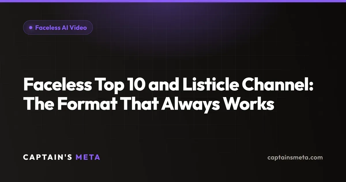 Faceless Top 10 and Listicle Channel: The Format That Always Works