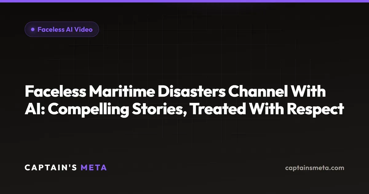 Faceless Maritime Disasters Channel With AI: Compelling Stories, Treated With Respect