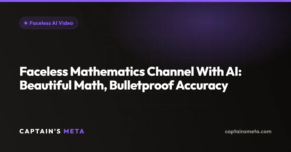 Faceless Mathematics Channel With AI: Beautiful Math, Bulletproof Accuracy