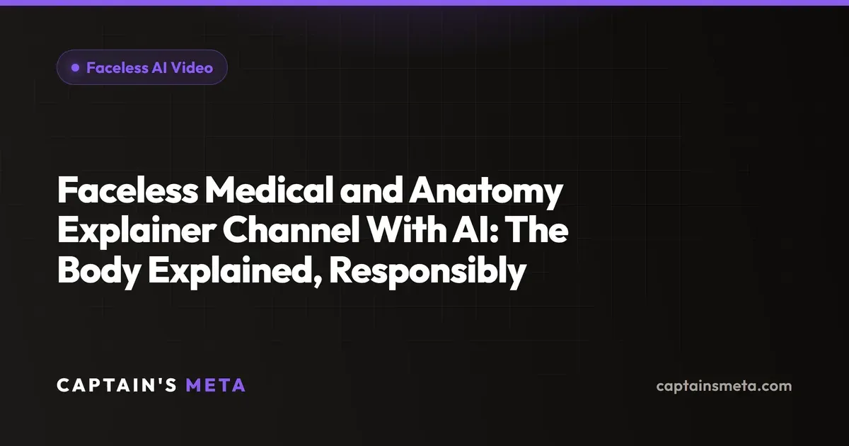 Faceless Medical and Anatomy Explainer Channel With AI: The Body Explained, Responsibly