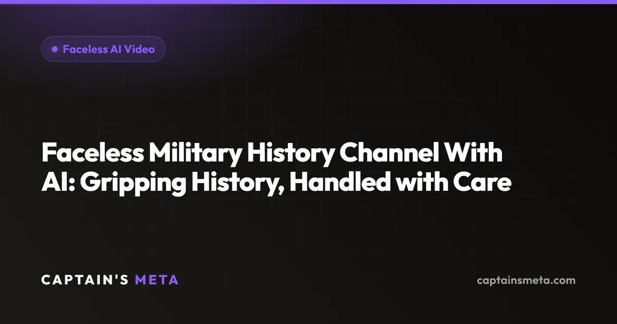 Faceless Military History Channel With AI: Gripping History, Handled with Care