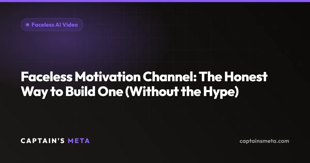 Faceless Motivation Channel: The Honest Way to Build One (Without the Hype)