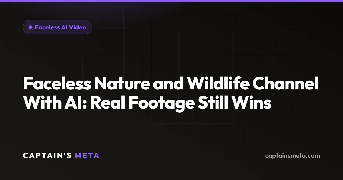 Faceless Nature and Wildlife Channel With AI: Real Footage Still Wins