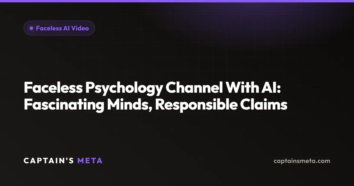 Faceless Psychology Channel With AI: Human Behavior, Real Science