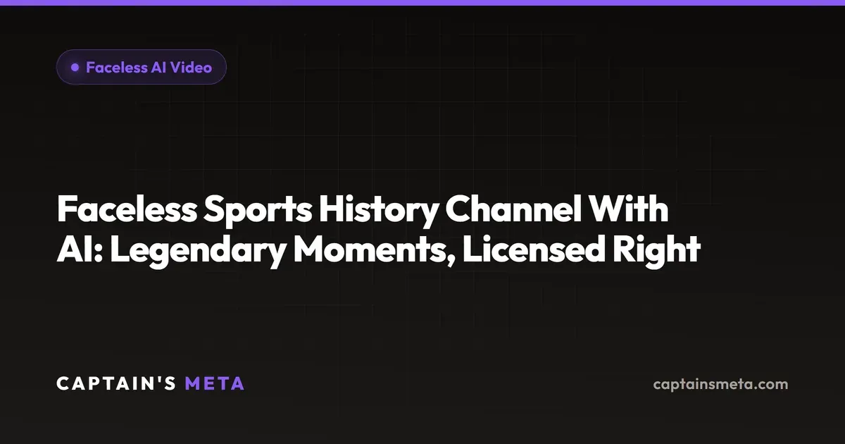 Faceless Sports History Channel With AI: Legendary Moments, Licensed Right