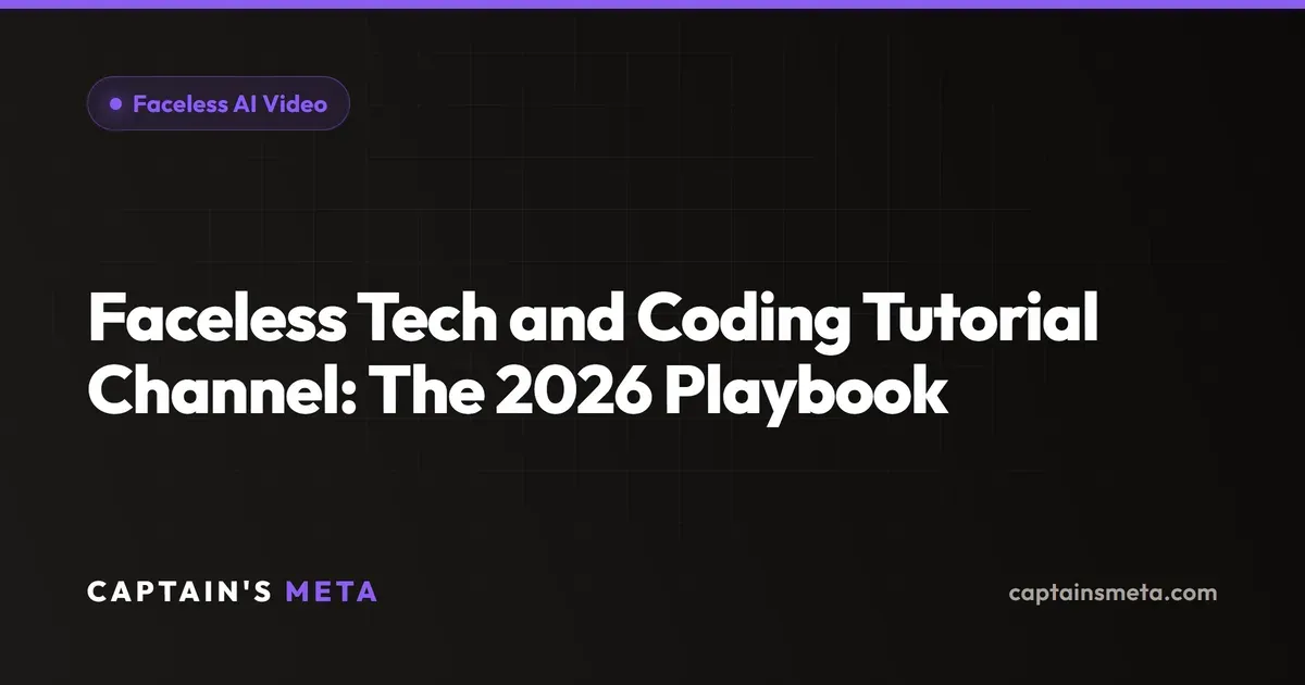 Faceless Tech and Coding Tutorial Channel: The 2026 Playbook