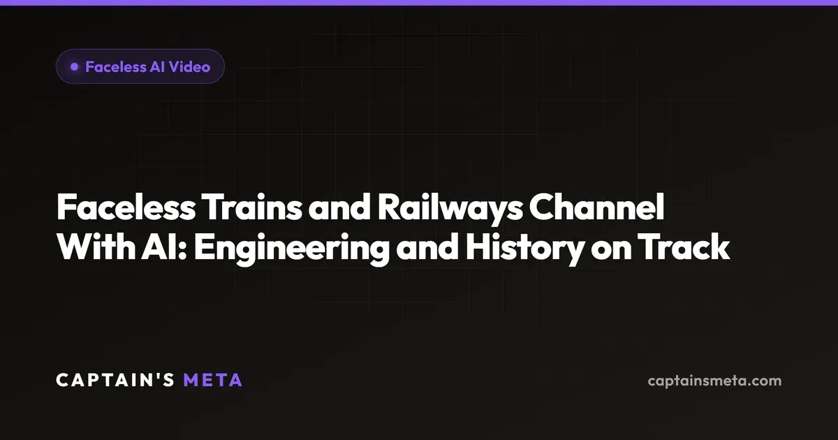 Faceless Trains and Railways Channel With AI: Engineering and History on Track