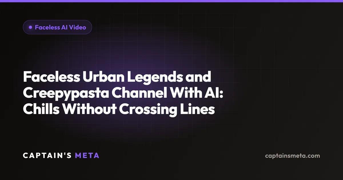 Faceless Urban Legends and Creepypasta Channel With AI: Chills Without Crossing Lines