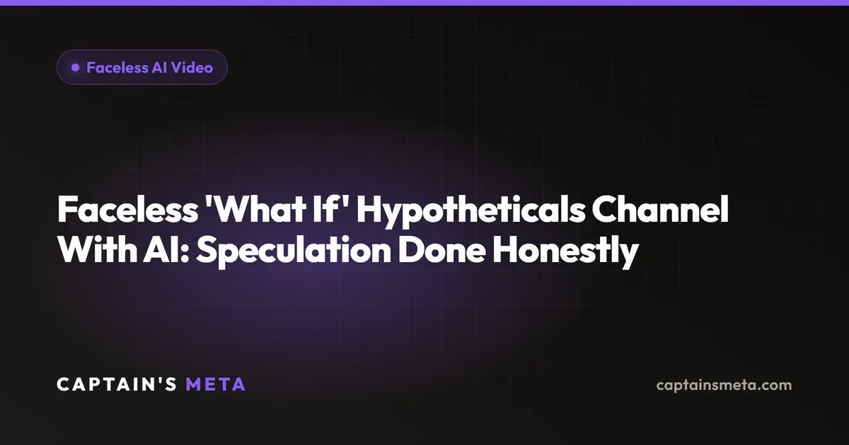 Faceless 'What If' Hypotheticals Channel With AI: Speculation Done Honestly