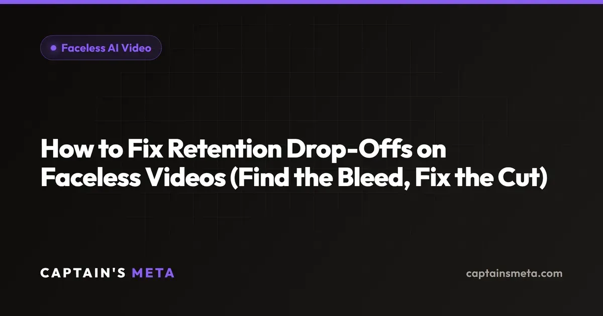 How to Fix Retention Drop-Offs on Faceless Videos (Find the Bleed, Fix the Cut)