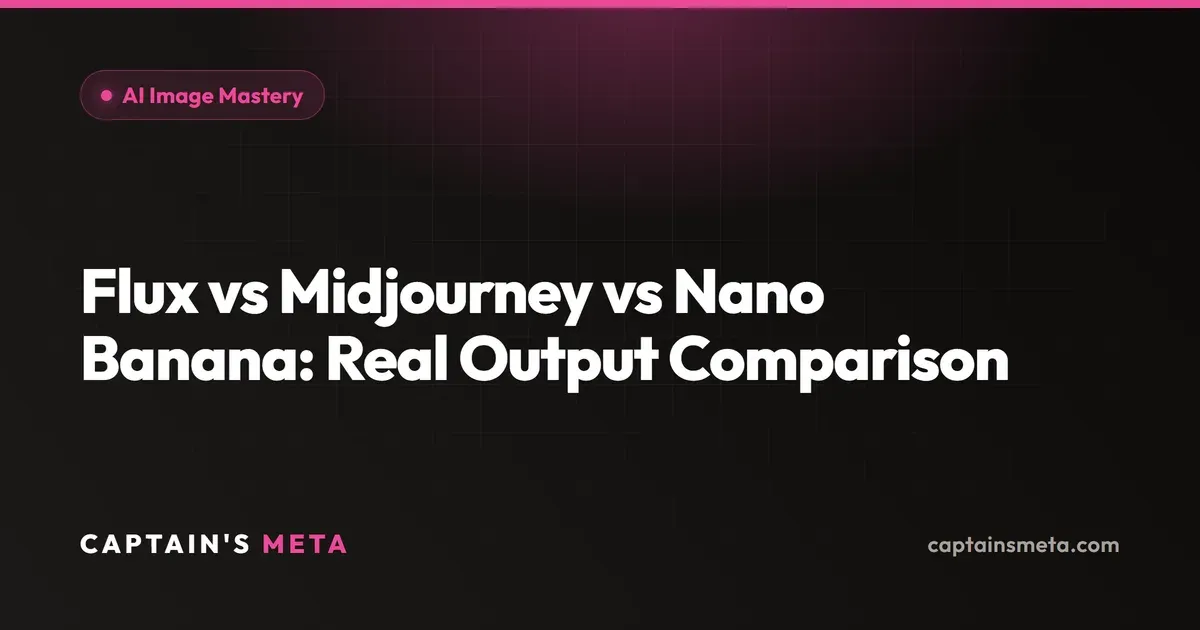 Flux vs Midjourney vs Nano Banana: Real Output Comparison