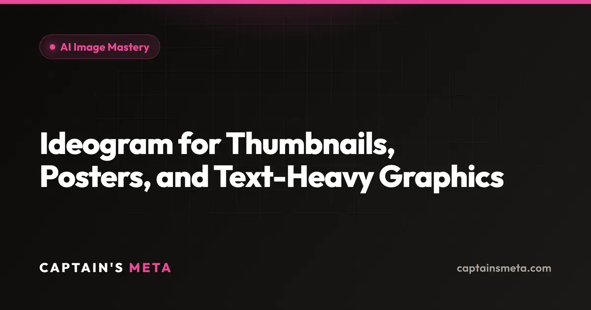 Ideogram for Thumbnails, Posters, and Text-Heavy Graphics