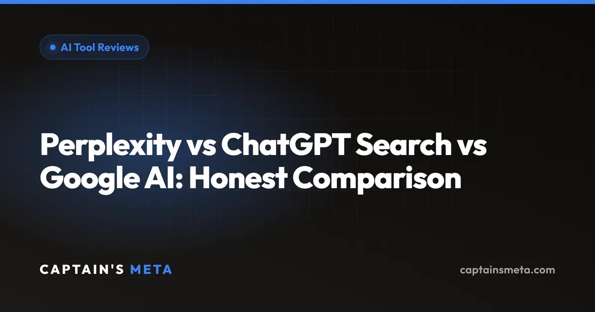 Perplexity vs ChatGPT Search vs Google AI: Honest Comparison