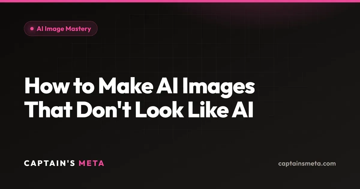 How to Make AI Images That Don't Look Like AI