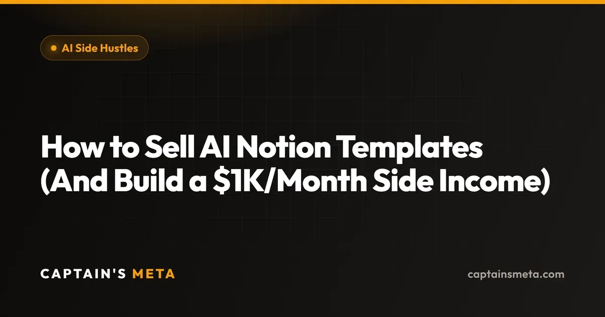 How to Sell AI Notion Templates (And Build a $1K/Month Side Income)