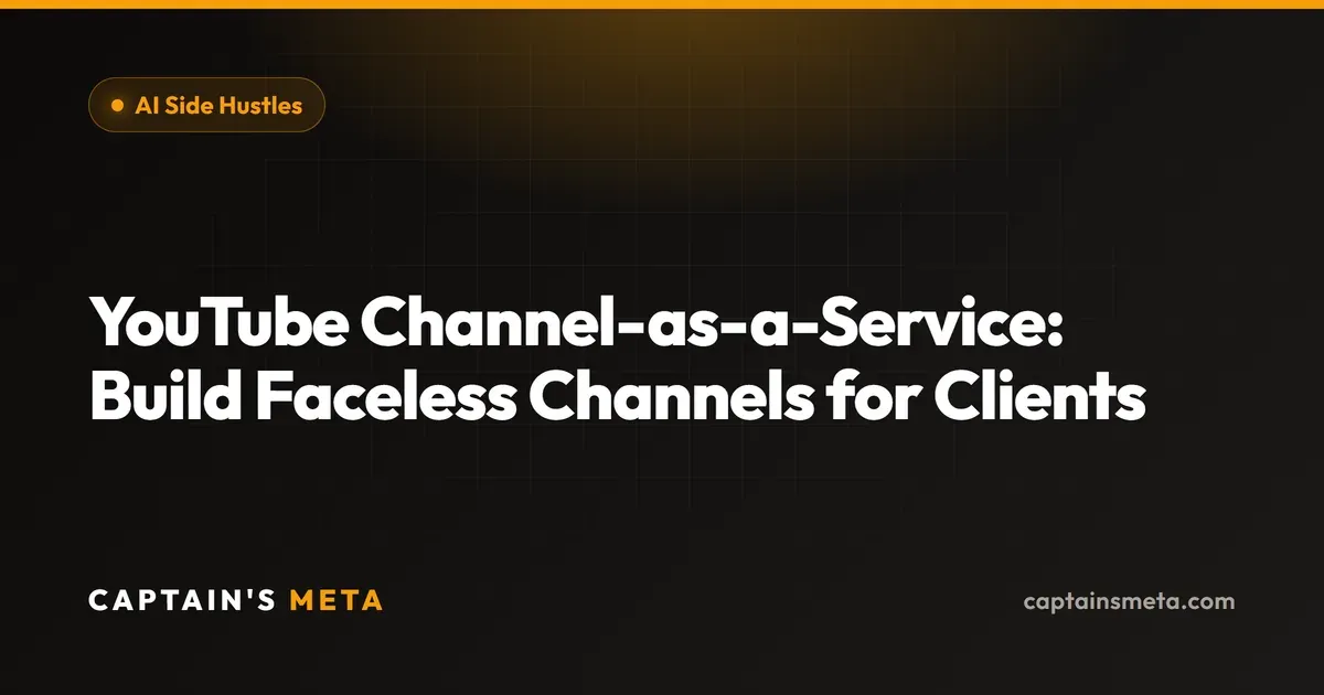 YouTube Channel-as-a-Service: Build Faceless Channels for Clients